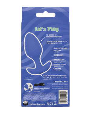 Cheeky Cheeky Glow in the Dark Vibrating Butt Plug - Large Blue - Image 5