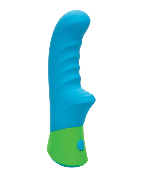 Rave Rave Ridged-G Massager w/Rippled Shaft &amp; Stimulator - Blue/Green - Image 2