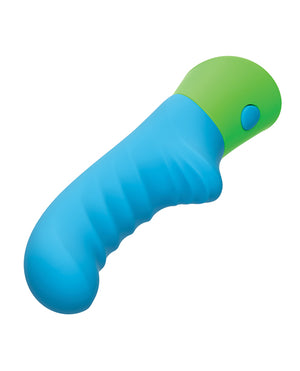 Rave Rave Ridged-G Massager w/Rippled Shaft &amp; Stimulator - Blue/Green - Image 3
