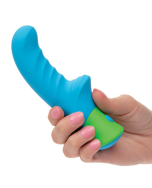Rave Rave Ridged-G Massager w/Rippled Shaft &amp; Stimulator - Blue/Green - Image 5