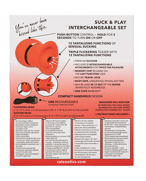 French Kiss French Kiss Suck &amp; Play Interchangeable Set - Red - Image 2