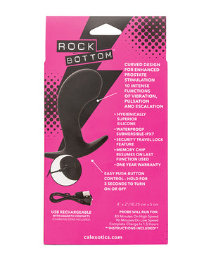 Rock Bottom Rock Bottom Curved Prostate Probe - Black - Image 4