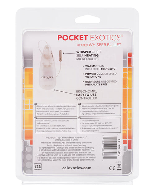 Pocket Exotics Pocket Exotics Heated Whisper Bullet - Silver