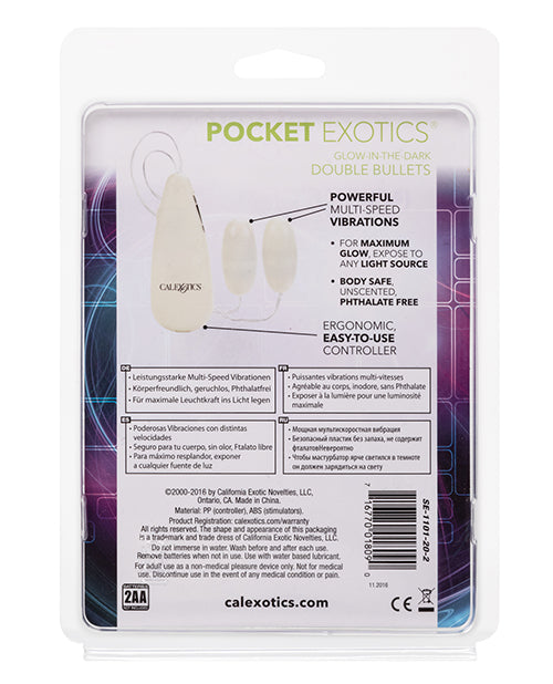 Pocket Exotics Pocket Exotics Glow In The Dark Double Bullets