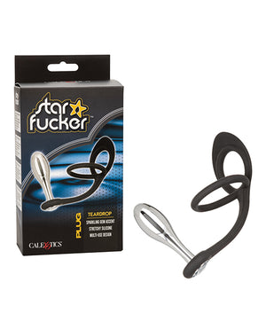 Star Fucker Star Fucker Teardrop Gem Plug w/Silicone Enhancer - Black - Image 2