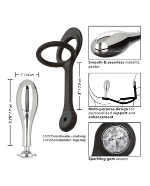 Star Fucker Star Fucker Teardrop Gem Plug w/Silicone Enhancer - Black