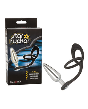 Star Fucker Star Fucker Slim Gem Plug w/Silicone Enhancer - Black - Image 4