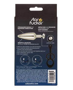 Star Fucker Star Fucker Slim Gem Plug w/Silicone Enhancer - Black