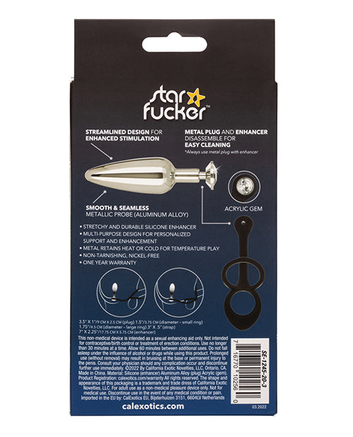 Star Fucker Star Fucker Slim Gem Plug w/Silicone Enhancer - Black