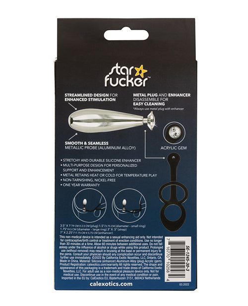 Star Fucker Star Fucker Glider Gem Plug w/Silicone Enhancer - Black - Image 2
