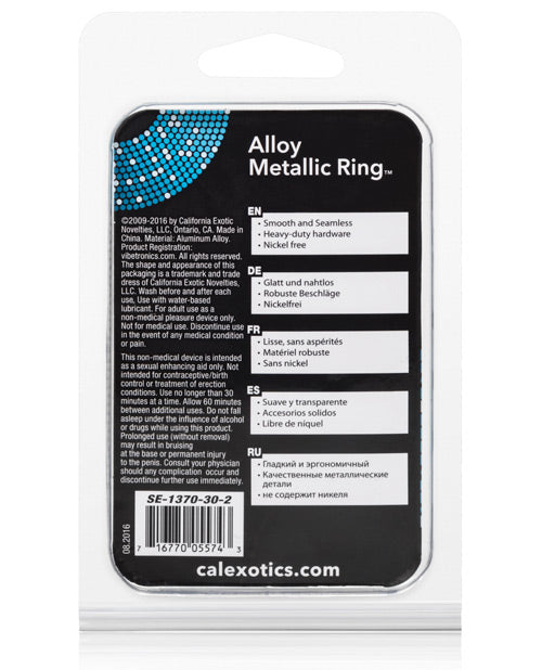 Rings! Alloy Metallic Ring - XL Silver