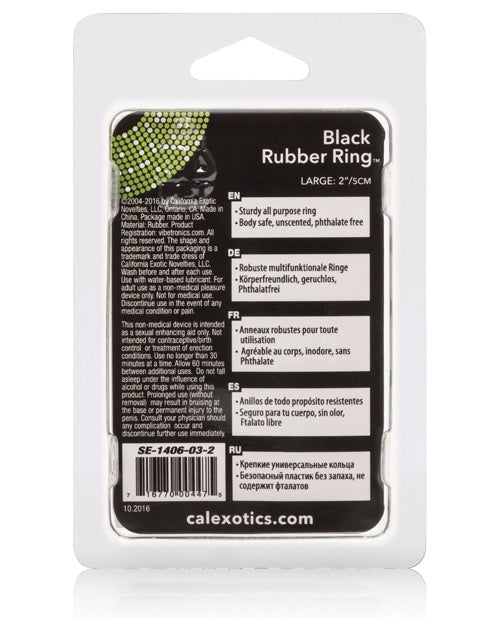 Rings! Black Rubber Ring - Large - Image 2