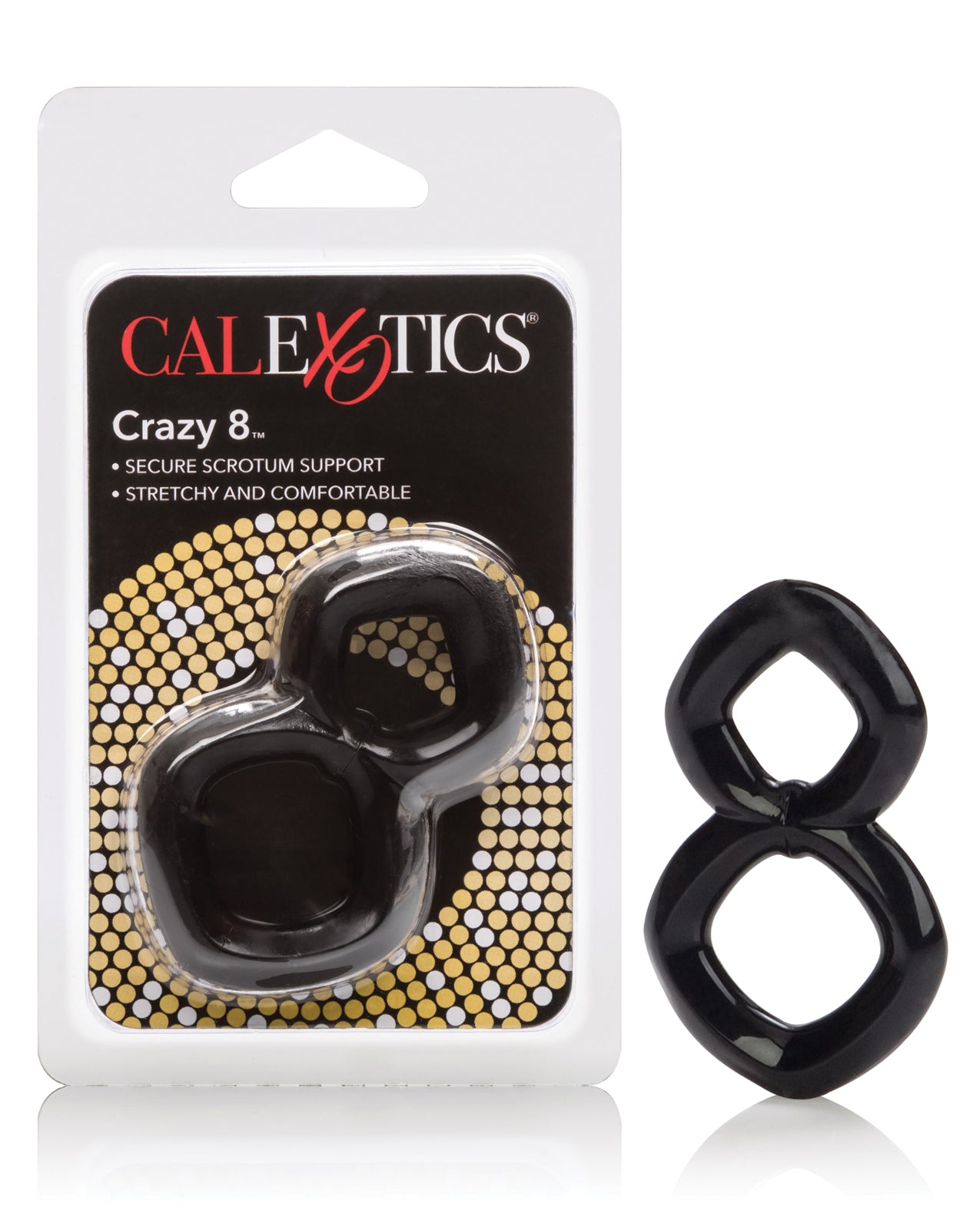 Rings! Crazy 8 Enhancer Double Cock Ring - Black
