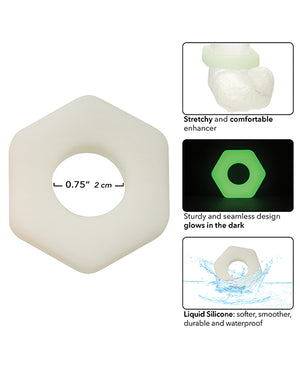 Alpha Liquid Silicone Alpha Liquid Silicone Glow in the Dark Prolong Sexagon Ring - Image 3