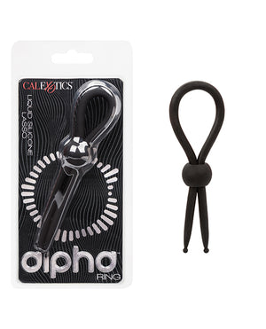 Alpha Liquid Silicone Alpha Liquid Silicone Lasso Cock Ring - Black