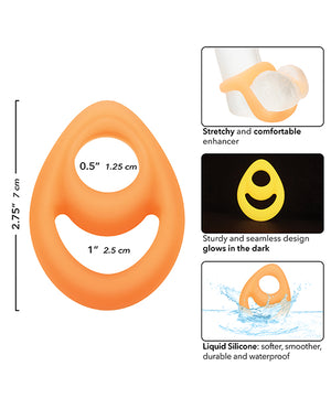 Alpha Liquid Silicone Alpha Liquid Silicone Glow in the Dark Teardrop Cock Ring - Image 3