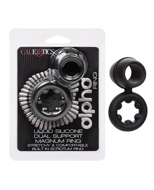 Alpha Alpha Liquid Silicone Dual Magnum Ring - Black