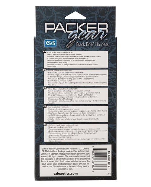 Packer Gear Packer Gear Brief Harness XS/S - Black