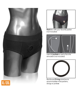 Packer Gear Packer Gear Brief Harness XL/2XL - Black