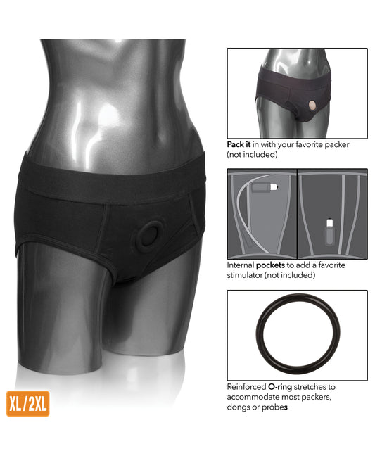 Packer Gear Packer Gear Brief Harness XL/2XL - Black