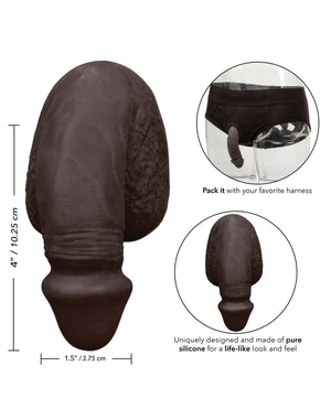 Packer Gear Packer Gear 4" Silicone Packing Penis - Black - Image 3