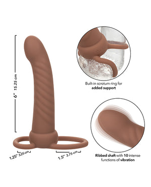 Performance Maxx Performance Maxx Rechargeable Ribbed Dual Penetrator - Brown - Image 5