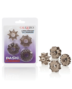 Basic Essentials Basic Essentials Rings - Smoke Set of 4