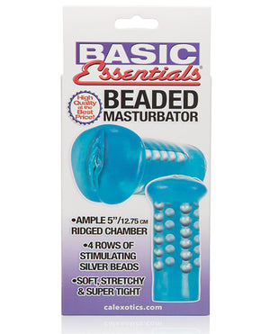 Basic Essentials Basic Essentials Beaded Masturbator - Blue - Image 3