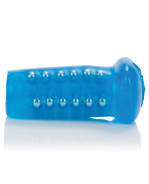 Basic Essentials Basic Essentials Beaded Masturbator - Blue