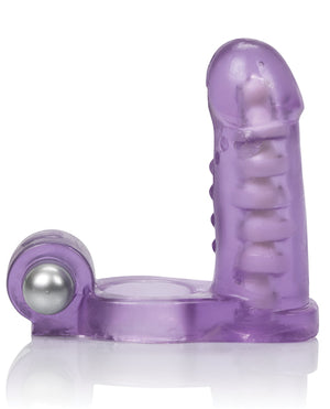 Couple's Enhancers Double Diver Vibrating Enhancer w/Flexible Penetrator - Purple - Image 3