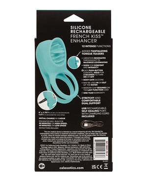 Couple's Enhancers Couple's Enhancers Silicone Rechargeable French Kiss Enhancer - Teal - Image 3