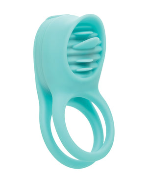 Couple's Enhancers Couple's Enhancers Silicone Rechargeable French Kiss Enhancer - Teal - Image 4