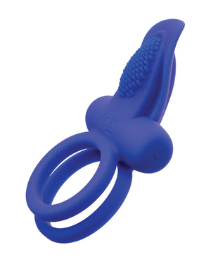 Couple's Enhancers Couple's Enhancers Silicone Rechargeable Dual Pleaser Enhancer - Blue - Image 3