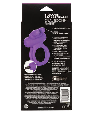 Couple's Enhancers Silicone Rechargeable Rockin' Rabbit Enhancer - Purple - Image 2