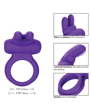 Couple's Enhancers Silicone Rechargeable Rockin' Rabbit Enhancer - Purple - Image 5