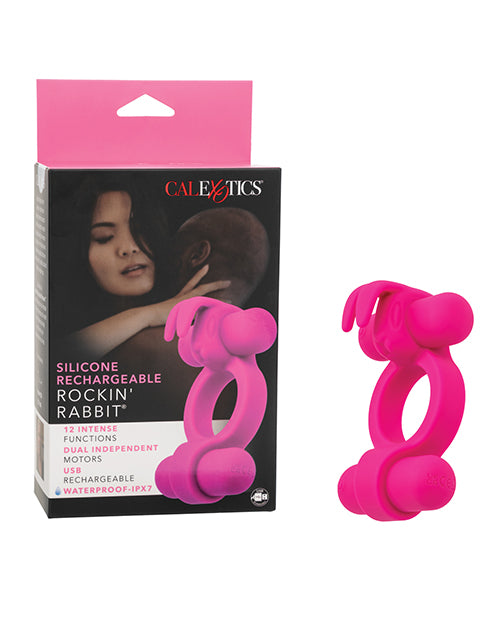 Couple's Enhancers Couple's Enhancer Silicone Rechargeable Rockin' Rabbit Enhancer - Fuchsia