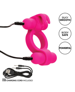 Couple's Enhancers Couple's Enhancer Silicone Rechargeable Rockin' Rabbit Enhancer - Fuchsia - Image 3