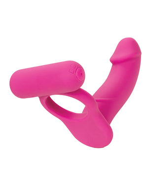 Couple's Enhancers Silicone Rechargeable Double Diver - Pink - Image 4