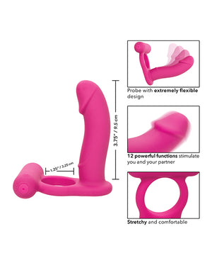 Couple's Enhancers Silicone Rechargeable Double Diver - Pink - Image 5