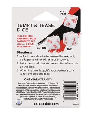 California Exotic Novelties Tempt &amp; Tease Dice - Image 3