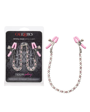 Nipple Play Nipple Play Crystal Chain Nipple Clamps - Pink - Image 2