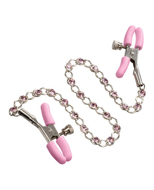 Nipple Play Nipple Play Crystal Chain Nipple Clamps - Pink - Image 4