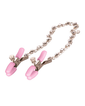 Nipple Play Nipple Play Crystal Chain Nipple Clamps - Pink - Image 5