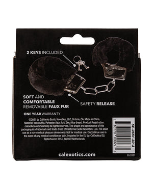California Exotic Novelties Playful Furry Cuffs - Black - Image 2