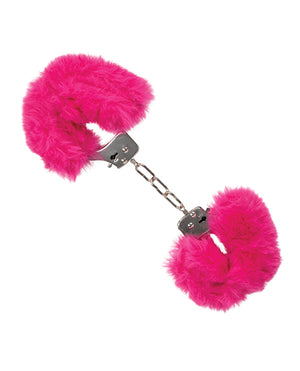 California Exotic Novelties Ultra Fluffy Furry Cuffs - Pink - Image 3