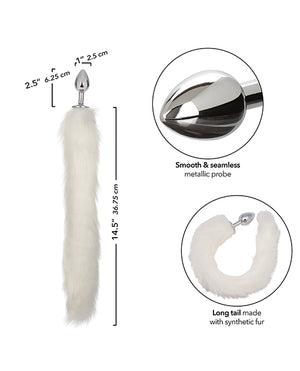 Running Wild Running Wild White Tail Metallic Anal Probe - Image 3