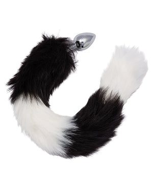 Running Wild Black & White Tail Metallic Anal Probe - Image 5