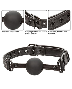 Nocturnal Nocturnal Collection Silicone Ball Gag - Black - Image 3