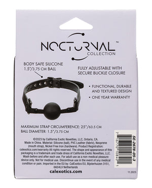 Nocturnal Nocturnal Collection Silicone Ball Gag - Black - Image 4