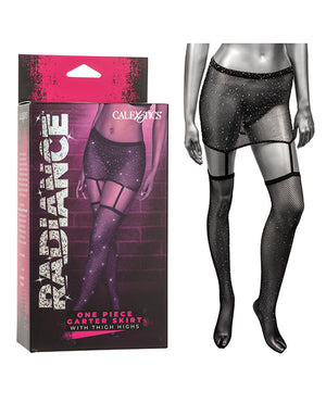 Radiance Radiance One Piece Garter Skirt w/Thigh Highs - Black O/S